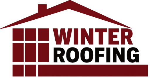 Winter Roofing Inc logo with red roof silhouette